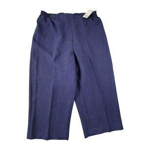 Rebecca Malone Womens Elastic Waist Wide Leg Pants Crop Size M NWT JH1801